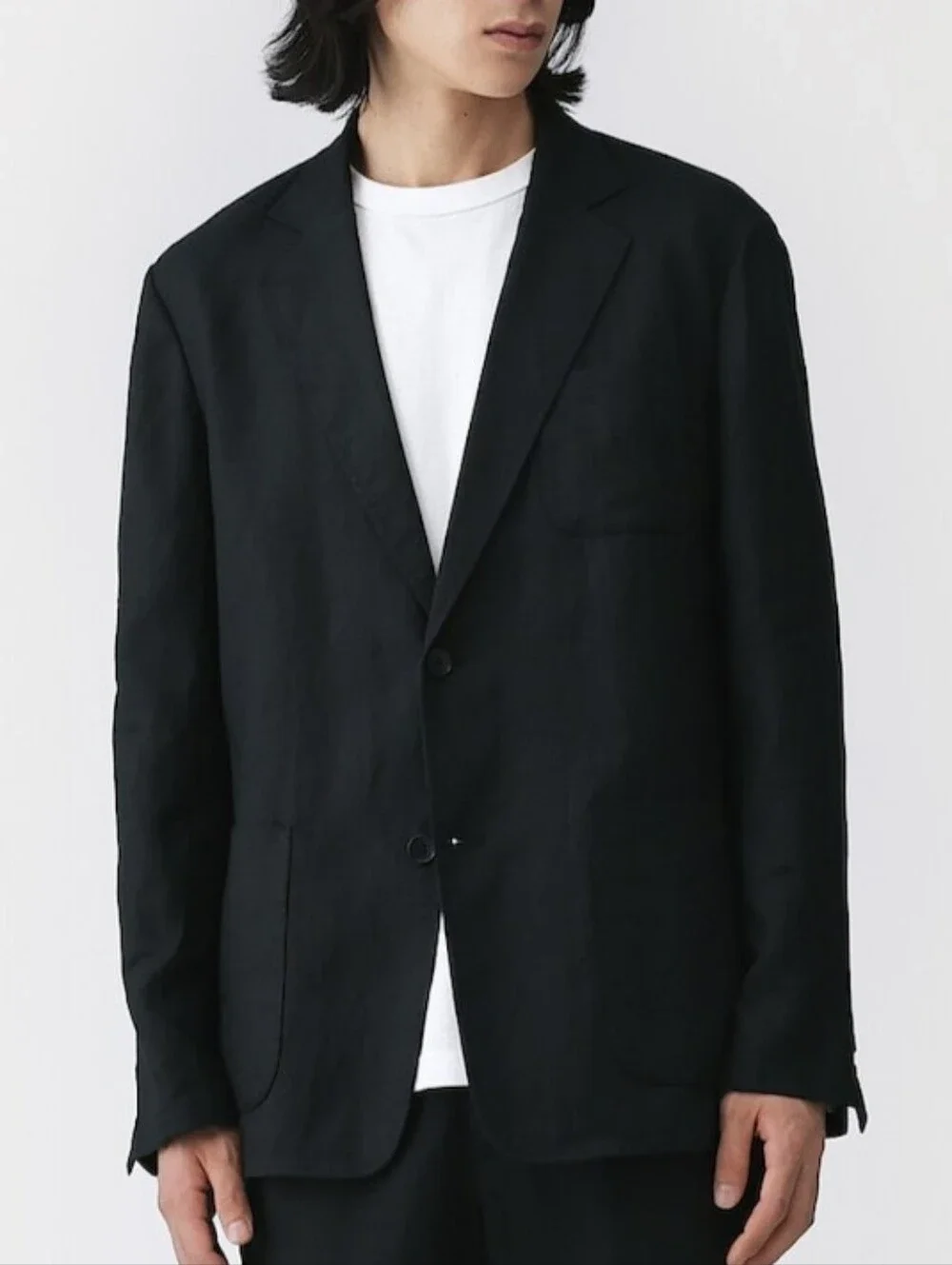 NEW!!! M's Washed linen jacket MEN, Medium, Black, Retail Price $129.95 USD